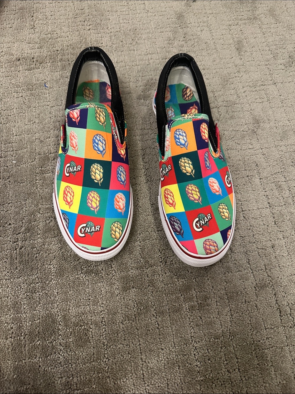 Cynar Mens Slip-On Sneakers in Multicolor Print sz 9.5